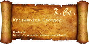 Krizmanits Csongor névjegykártya