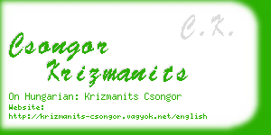 csongor krizmanits business card